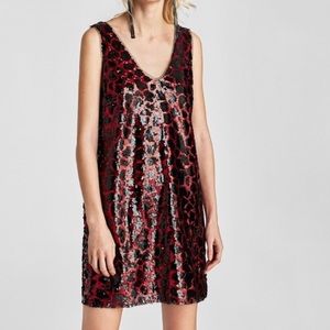 Zara printed sequin dress. Never worn with tags